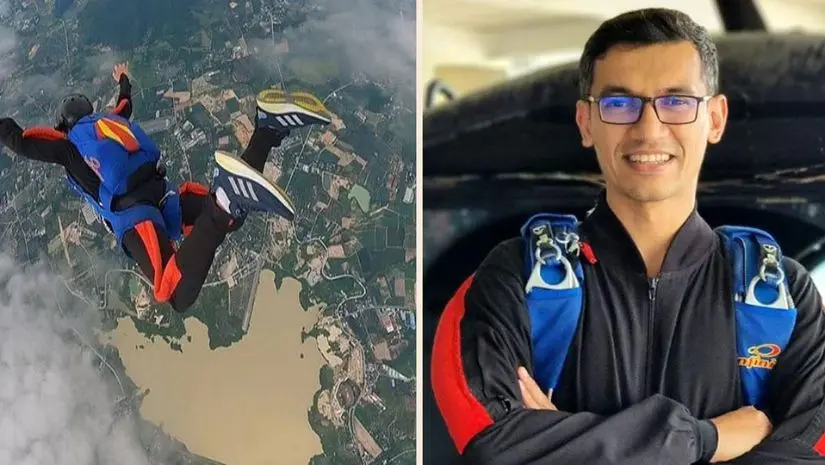 উড়ন্ত বিমান থেকে ঝাঁপ দিয়ে বাংলাদেশির বিশ্ব রেকর্ড