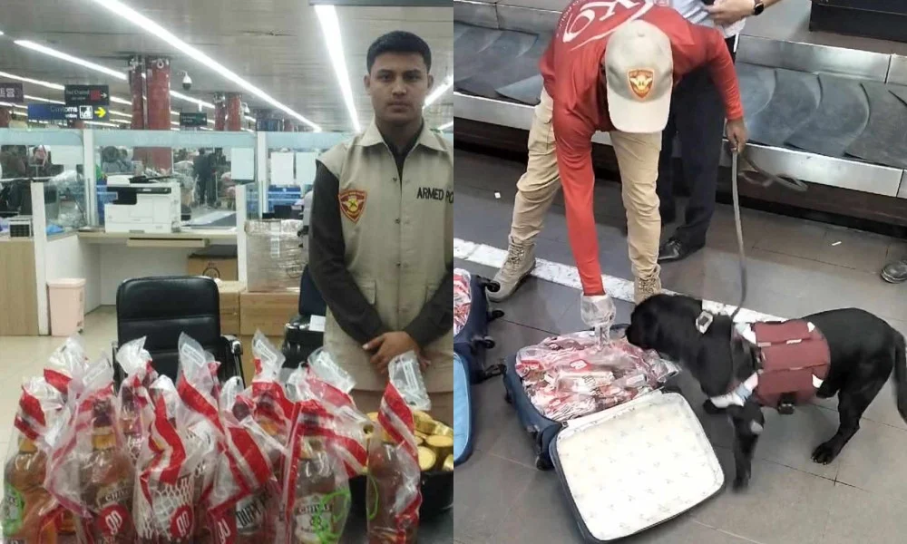 বিমানবন্দরে ভারতের ফ্লাইটে বিপুল পরিমান বিদেশি মদ জব্দ