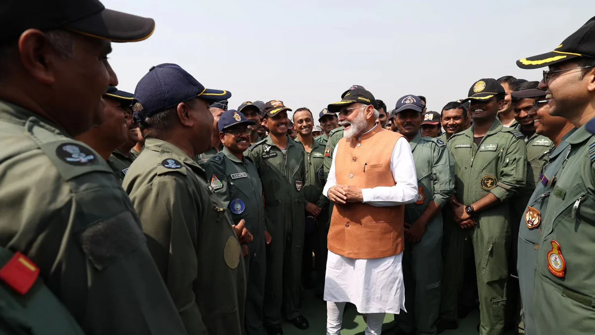 Modi visits adampur base to motivate iaf personnel