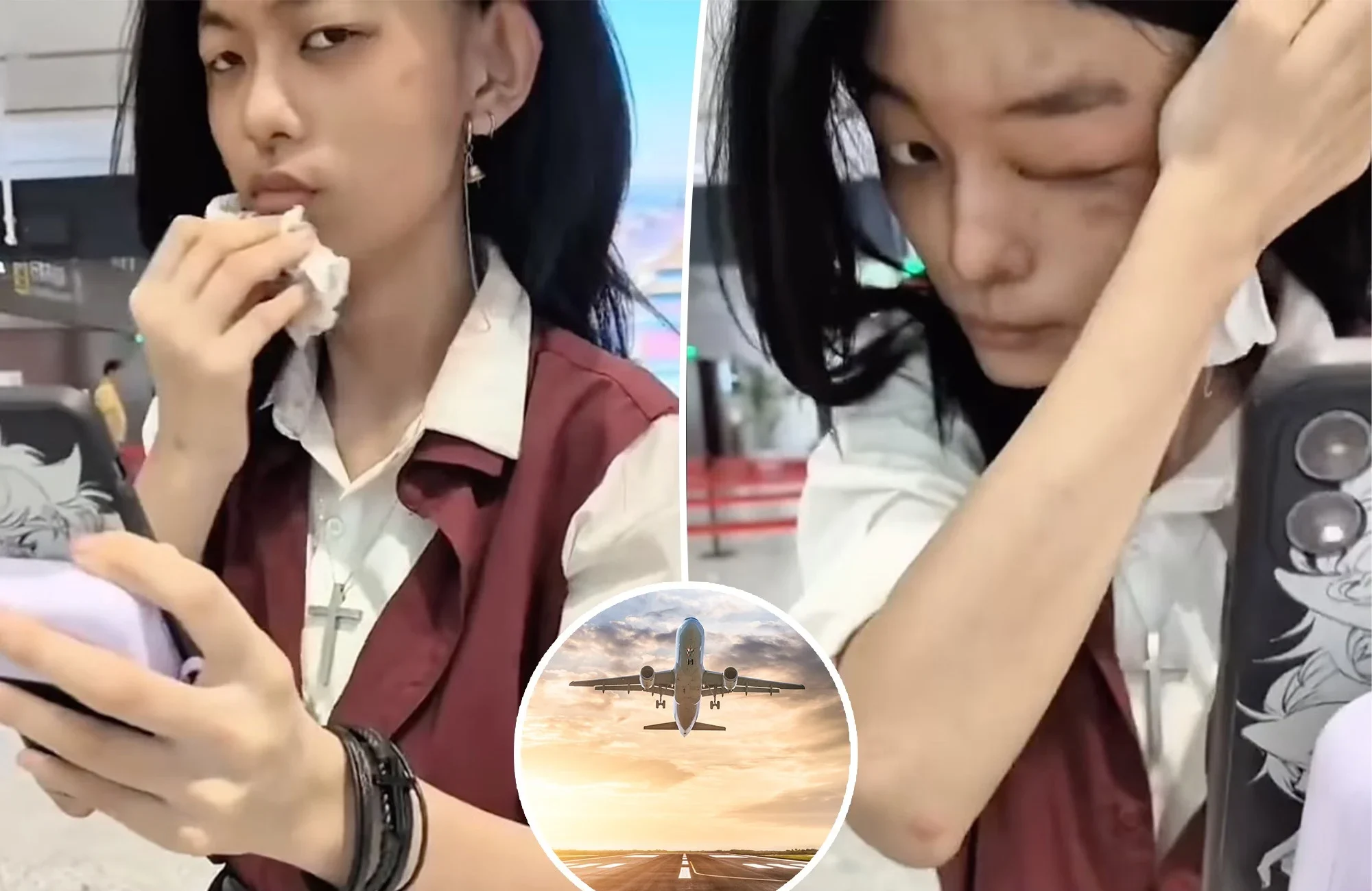 Young woman detained at airport for wearing heavy makeup that didn't match her passport