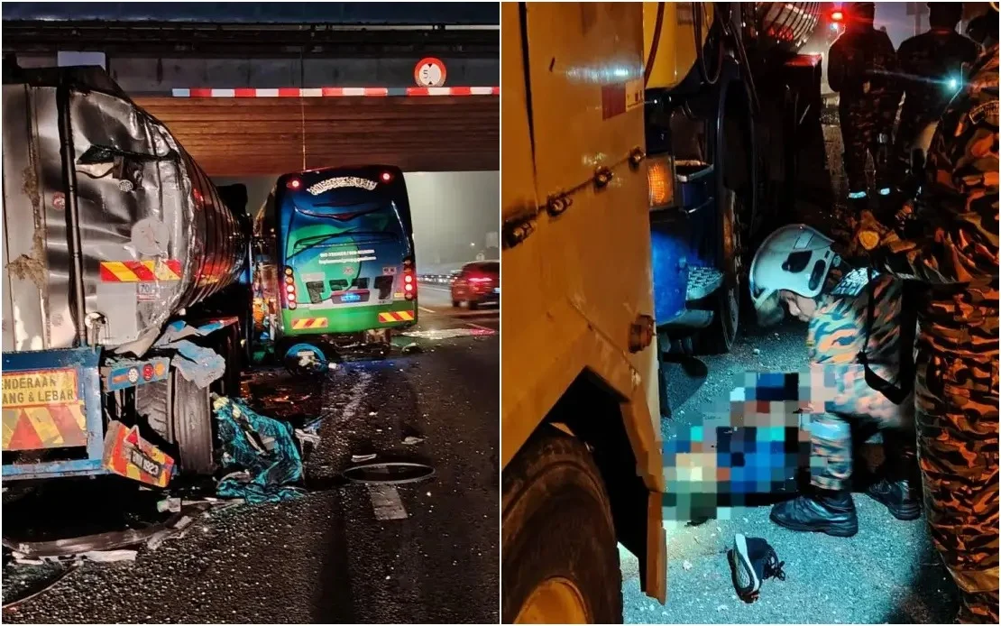 2 killed, 16 injured in collision between tourist bus and truck in malaysia