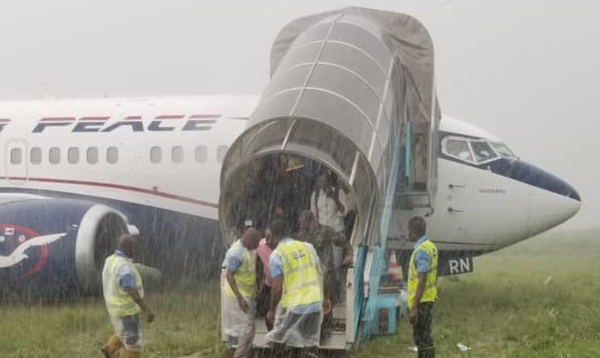 Boeing passenger plane skidded off runway during landing