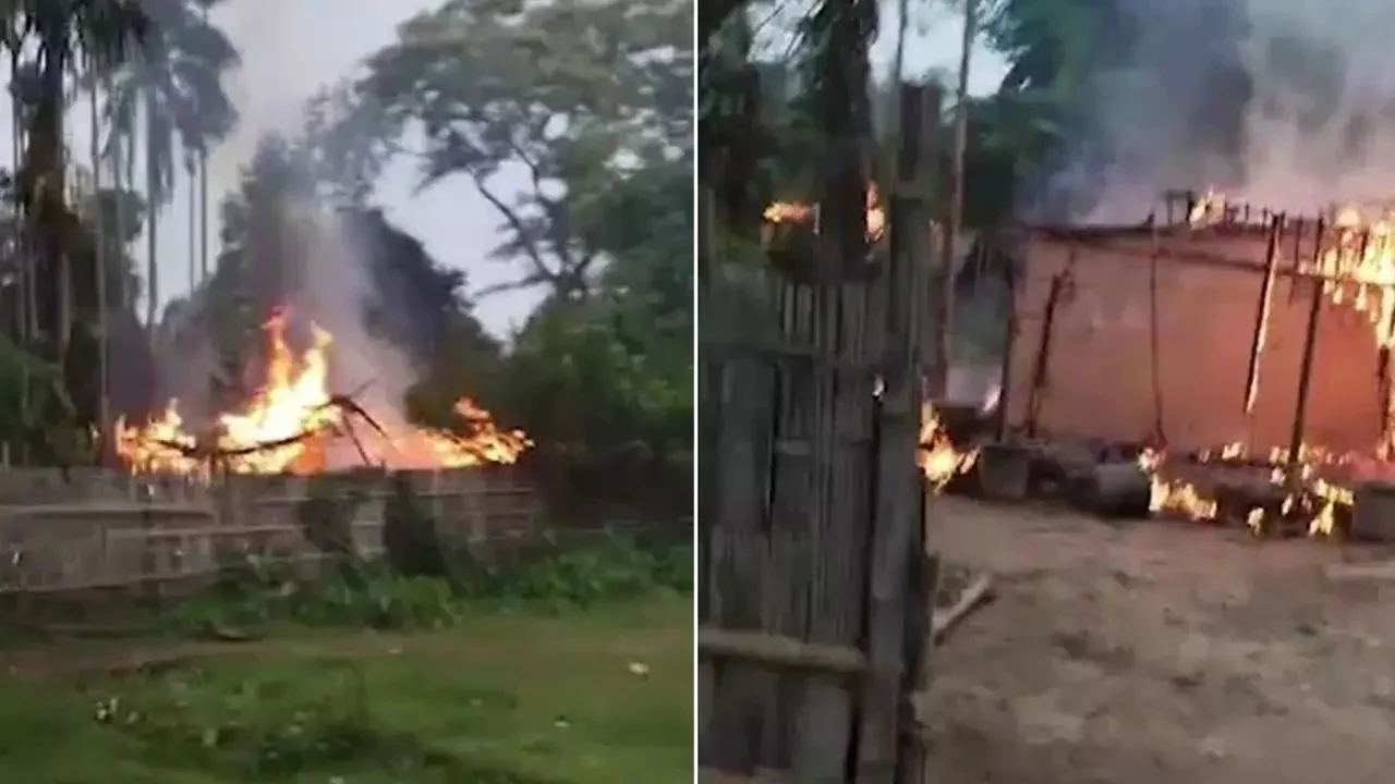 থানায় হামলা বাড়িতে আগুন গোলাগুলি