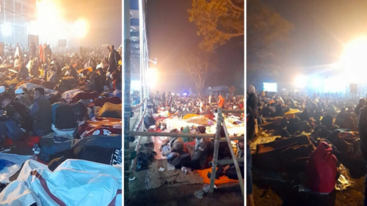 আজহারীর মাহফিলের আগের রাতেই মাঠ কানায় কানায় পূর্ণ